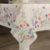 Watercolor Flowers Rectangle 60x140 inch Easter Tablecloth Non Iron Stain Resistant