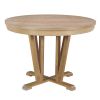 TOPMAX Rustic 5-Piece Extendable Dining Table Set Round Trestle Table and 4 Cross Back Dining Chairs for Kitchen, Dining Room, Natural