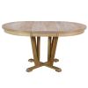 TOPMAX Rustic 5-Piece Extendable Dining Table Set Round Trestle Table and 4 Cross Back Dining Chairs for Kitchen, Dining Room, Natural