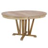 TOPMAX Rustic 5-Piece Extendable Dining Table Set Round Trestle Table and 4 Cross Back Dining Chairs for Kitchen, Dining Room, Natural
