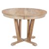 TOPMAX Rustic 5-Piece Extendable Dining Table Set Round Trestle Table and 4 Cross Back Dining Chairs for Kitchen, Dining Room, Natural